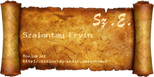 Szalontay Ervin névjegykártya