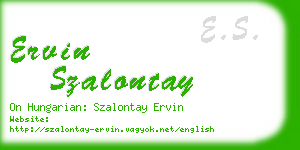 ervin szalontay business card